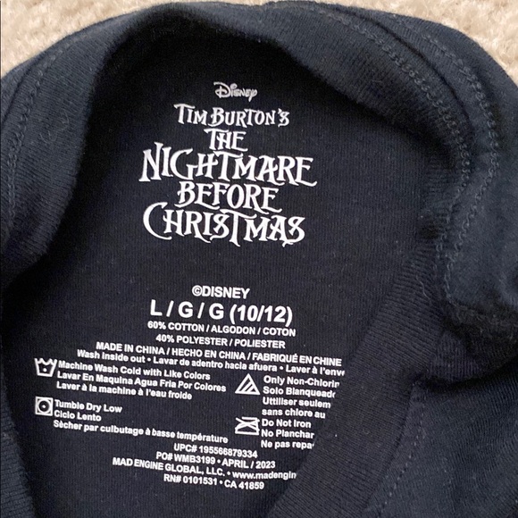 Disney Black and White Long Sleeve Shirt - The‎ Nightmare Before Christmas - Picture 2 of 3